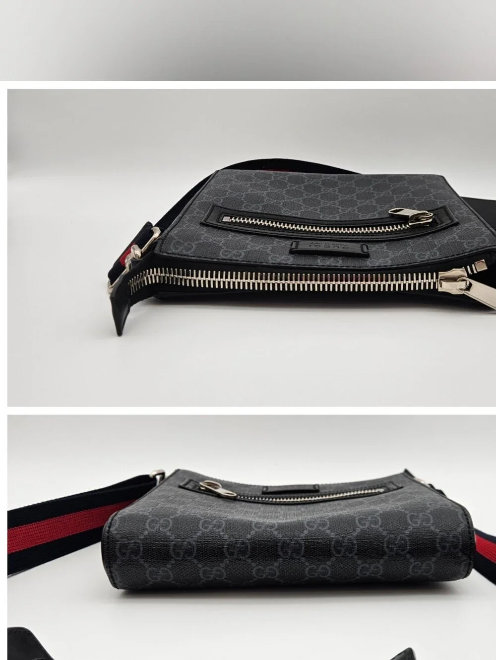 Authentic Gucci GG Supreme Shoulder Bag Black #4401M